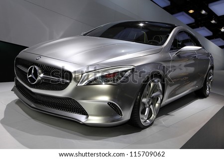 PARIS OCTOBER 14 The Mercedes Concept Style Coupe displayed at the 2012 Paris Motor Show on October 14 2012 in Paris PARIS OCTOBER 14 The Mercedes Concept Style Coupe displayed at the 2012 Paris Motor Show on October 14 2012 in Paris