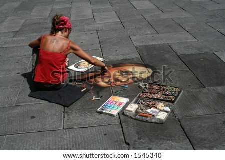 Street artist in Verona, Italy