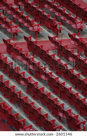 Rows of seats in an open-air theater