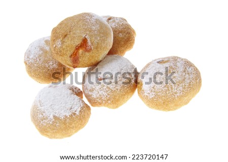 Bakery products photographed on isolated on white background
