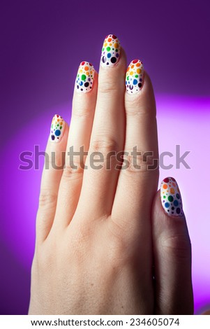 Rainbow nail art polish