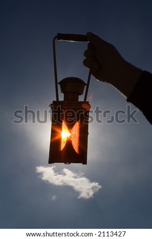 Man holding a lantern