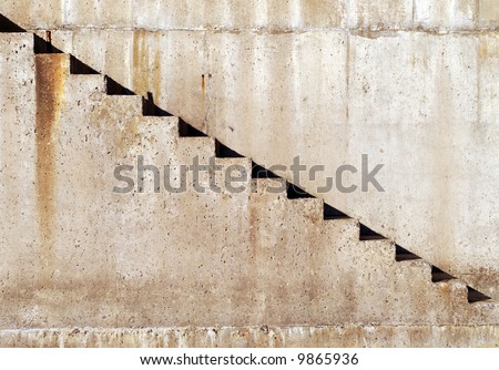 concrete stairway eroded by the elements