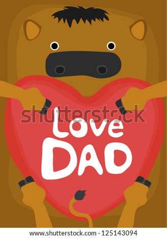 animal love collection, little horse love dad