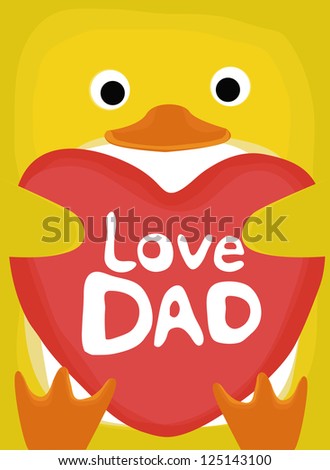 animal love collection, little duck love dad