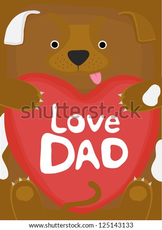 animal love collection, little dog love dad