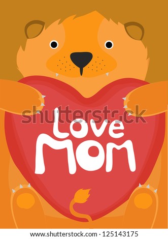 animal love collection, little lion love mom