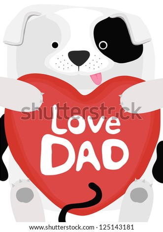 animal love collection, little dog love dad