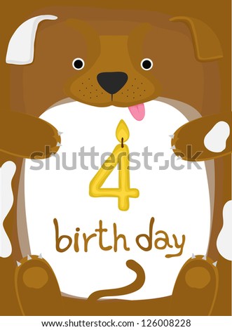 animal card collection , happy little animal dog four year old