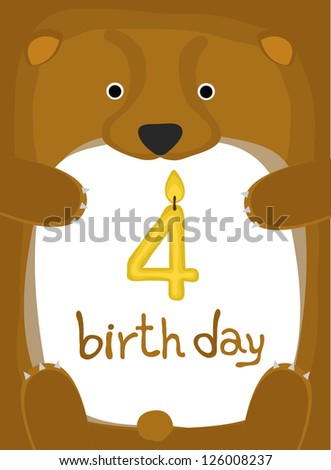 animal card collection , happy little animal bear four year old