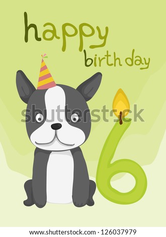 animal card collection, happy cute dog birthday