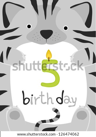 animal card collection , happy little animal cat five year old