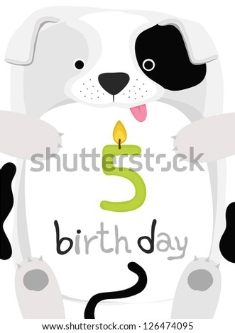 animal card collection , happy little animal dog five year old