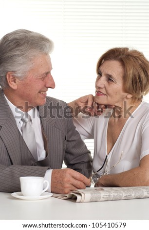 Businessman with his secretary on a background