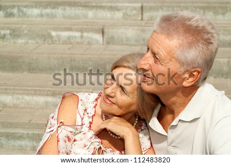 Happy elderly couple enjoying each other's company