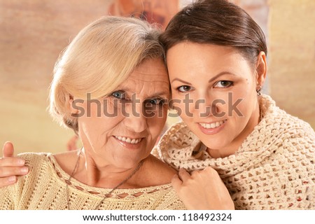 portrait of a nice mother and daughter