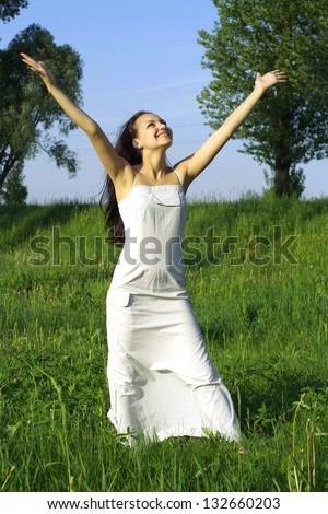 Superb young woman enjoying life outdoors