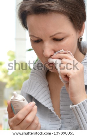 portrait of a young woman sick cold
