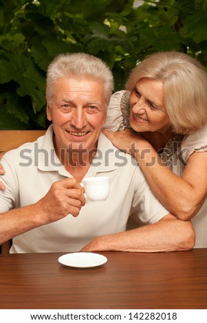 Happy elderly couple enjoying each other\'s company on the nature