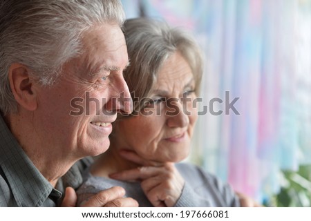 Portrait of happy smiling older pair closeup