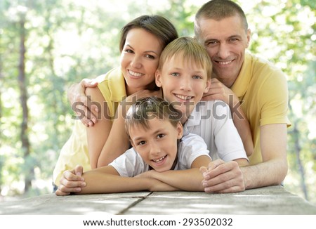portrait of a  happy family at the table