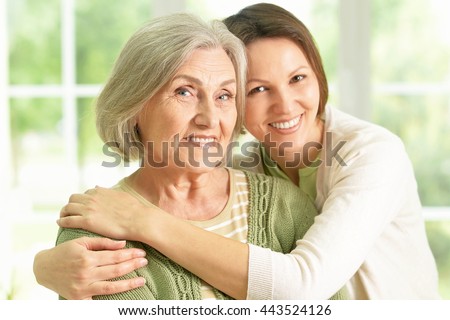 Senior woman with daughter