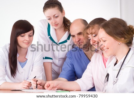 meeting of the doctors on a conference
