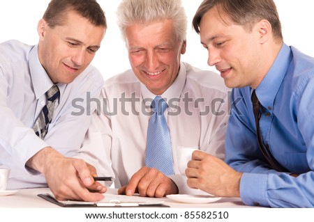 portrait of a cute businessmen at table