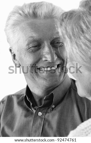 nice elderly couple on a white background