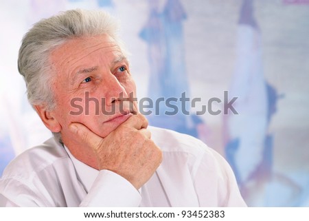 portrait of an old guy in shirt