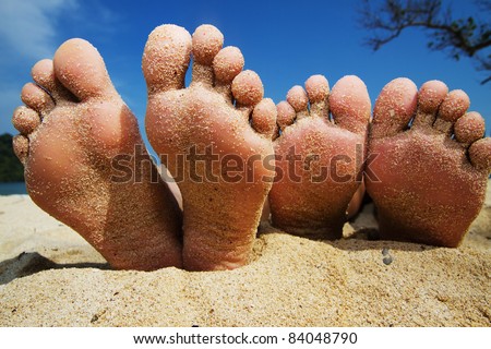 happy feet on the beach
