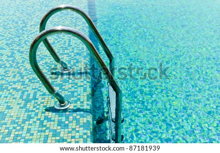 pool ladder in swimming pool