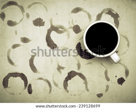 coffee cup and coffee rings