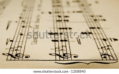 close-up of sheet music