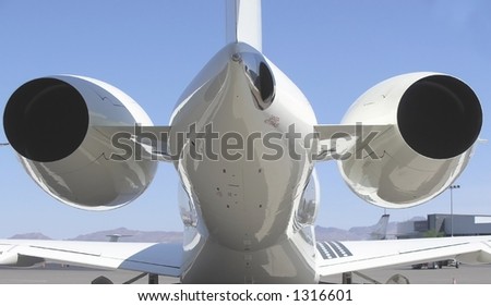 close- up of back of small jet
