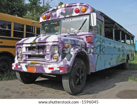 old painted school bus
