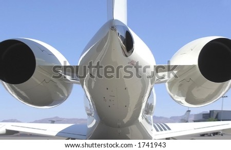 close- up of back of small jet