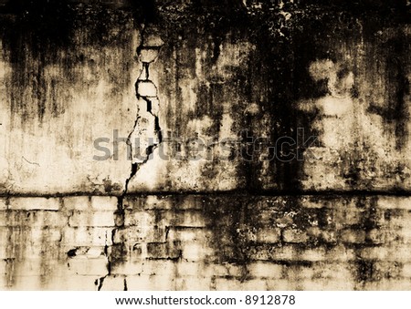 old moldy brick wall
