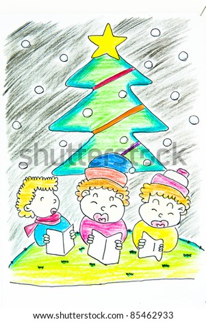 kids Christmas card drawing