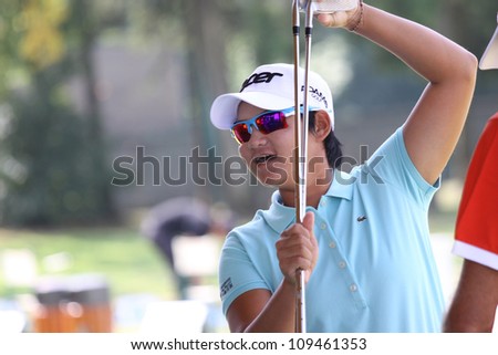 EVIAN GOLF COURSE, FRANCE - JULY 26 : Yani Tseng  (TPH) at The Evian Masters golf tournament (LPGA Tour), July 26, 2012 at The Evian golf course, Evian,  France.