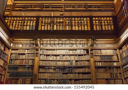 PARIS Ã¢Â?Â? FRANCE Ã¢Â?Â? SEPEMBER 15  : The library at the Assemblee Nationale, with painted roofs by Delacroix. Home of the french parliament, in Hotel de Lassay,  Paris, SEPTEMBER 15, 2013 in Paris, France