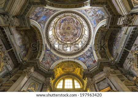 NAPLES, ITALY, MAY 16, 2014 : Interiors and details of the Duomo, cathedral of Naples, built 14th century for saint Januarius, camapnia, Italy, May 16, 2014,  in Naples, Italy.