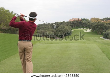 golf swing in valderrama, spain
