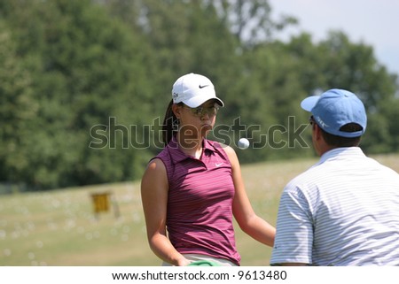 Michelle Wie (USA) and her parents at Ladies Golf Evian Masters 2007
