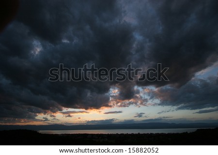 stormy weather on Leman Lake, geneva