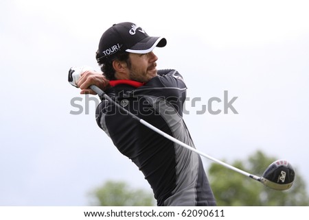 SAINT-CLOUD GOLF COURSE, FRANCE - MAY 30 :  Philippe Jost (FRA) at European Long Drive Contest, May 30, 2010, at  hippodrome de Saint-Cloud golf club, France.