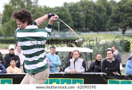 SAINT-CLOUD GOLF COURSE, FRANCE - MAY 30 :  Justin Schaeffer (NED) at European Long Drive Contest, May 30, 2010, at  hippodrome de Saint-Cloud golf club, France.