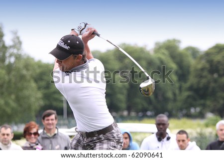 SAINT-CLOUD GOLF COURSE, FRANCE - MAY 30 :  Steph Gresel (NED) at European Long Drive Contest, May 30, 2010, at  hippodrome de Saint-Cloud golf club, France.