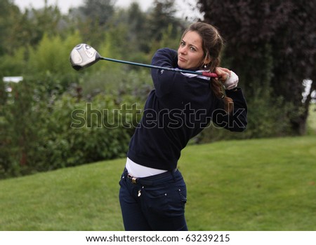 BUSSY SAINT-GEORGES GOLF COURSE, FRANCE - OCTOBER 15 :  Claudia Chemin (FRA) at Trophee Prevens, Ladies European Tour, october 15, 2010, at  Bussy Saint-Georges golf club, France.