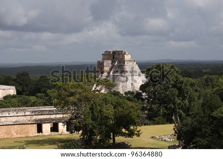 Maya temple in Uxmal, Yucatan, Mexico